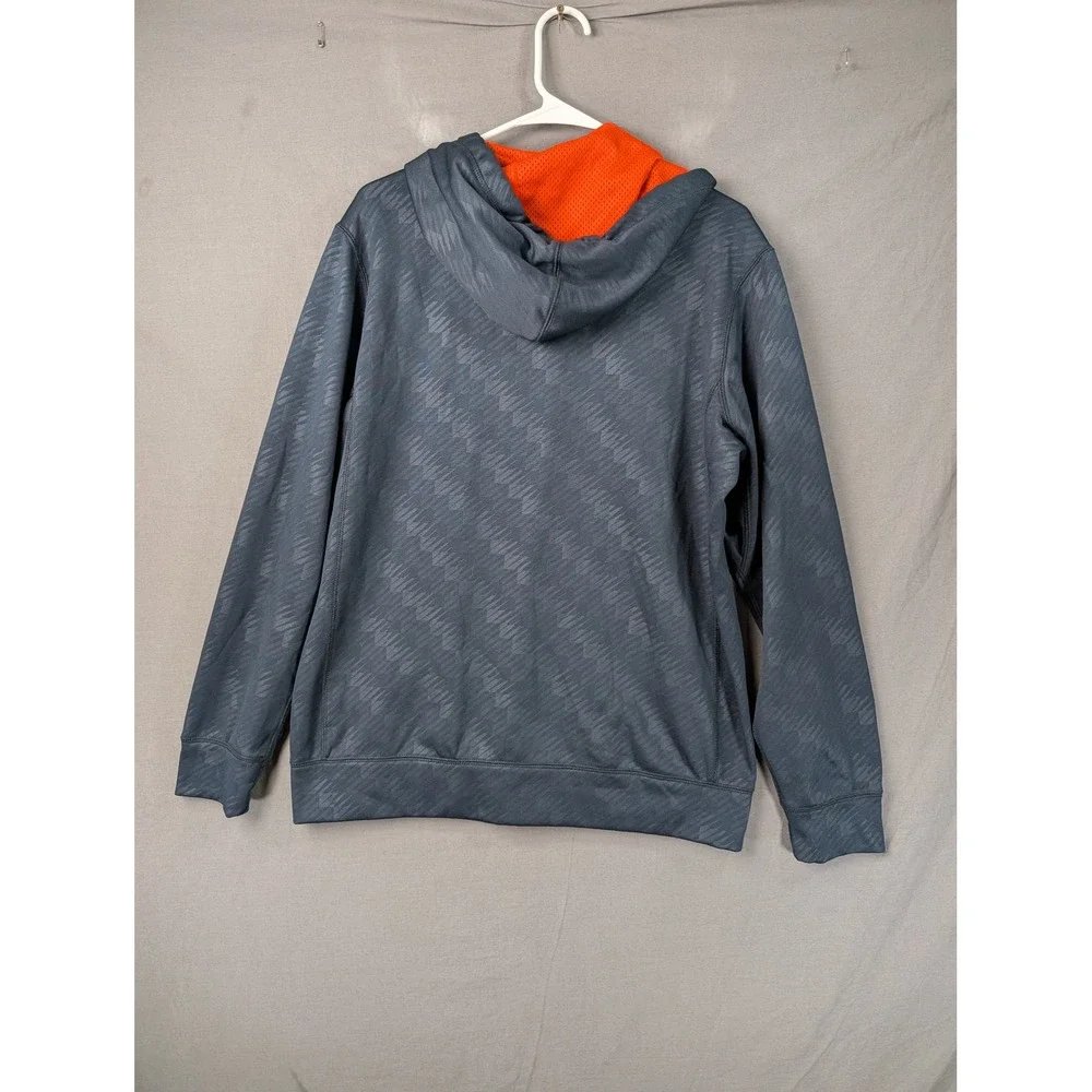 Nike Mens Therma-Fit Full Zip Hoodie Gray Orange Geometric Pattern Size M